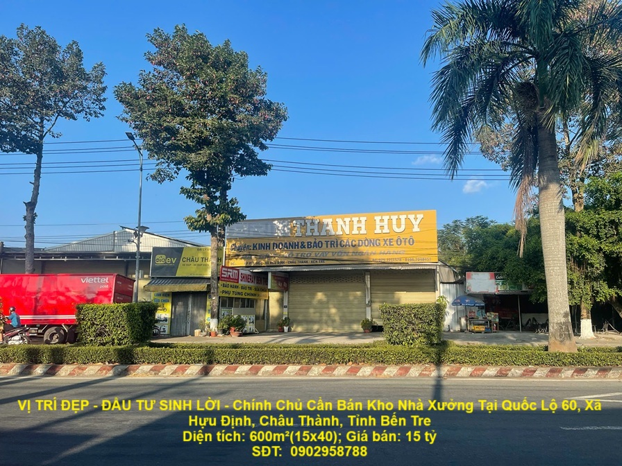 VỊ TRÍ ĐẸP - ĐẦU TƯ SINH LỜI - Chính Chủ Cần Bán Kho Nhà Xưởng Tại Quốc Lộ 60, Châu Thành, Bến Tre - Ảnh chính